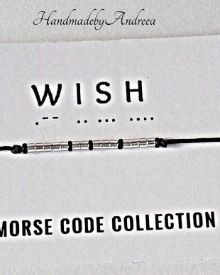 Bratara reglabila cod Morse WISH