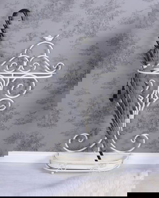 Suport pentru umbrele din fier forjat alb antichizat