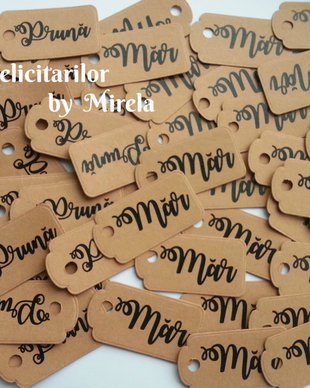 Etichete craft cu mesaj personalizat/ Etichete marturii