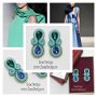 Cercei albastru turquoise si verde menta, cercei cu cu cristale, cercei handmade eleganti