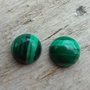 Set 2 cabochoane malachit, 12 mm