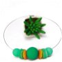 Colier Double Wear-Wear it 2 Ways! Colectia POPS/verde, vernil, oranj, auriu