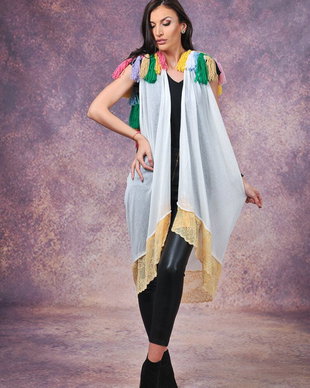 Vestă boho chic croșetată , tricotată,damntelată