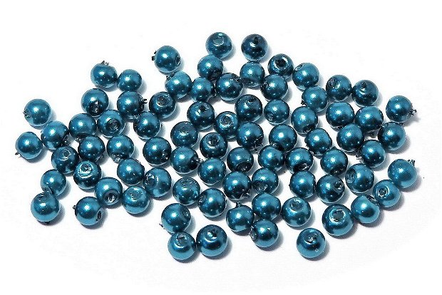 Perle din sticla, 4 mm, bleumarin