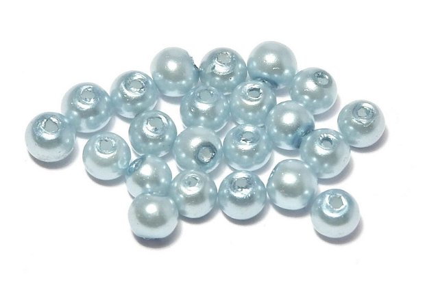 Perle din sticla, 4 mm, bleu