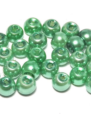 Perle din sticla, 6 mm, verzi