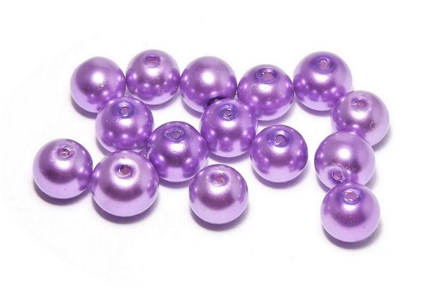 Perle din sticla, 6 mm, mov