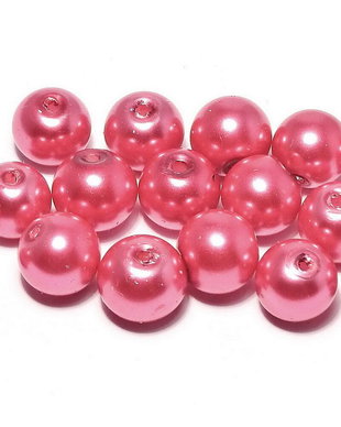 Perle din sticla, 6 mm, crimson