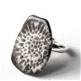 Inel din Argint 925 si felie de coral negru