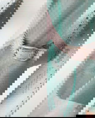 CUREA GRI PIELE NATURALA INTOARSA