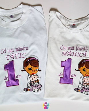 Set Tricouri aniversare cu Doctorita Plusica Brodate