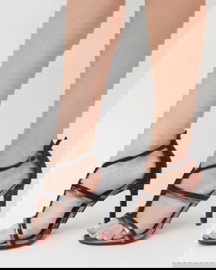 Sandale Cu Toc Ava Gri