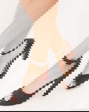 Sandale Cu Toc Meha Negre