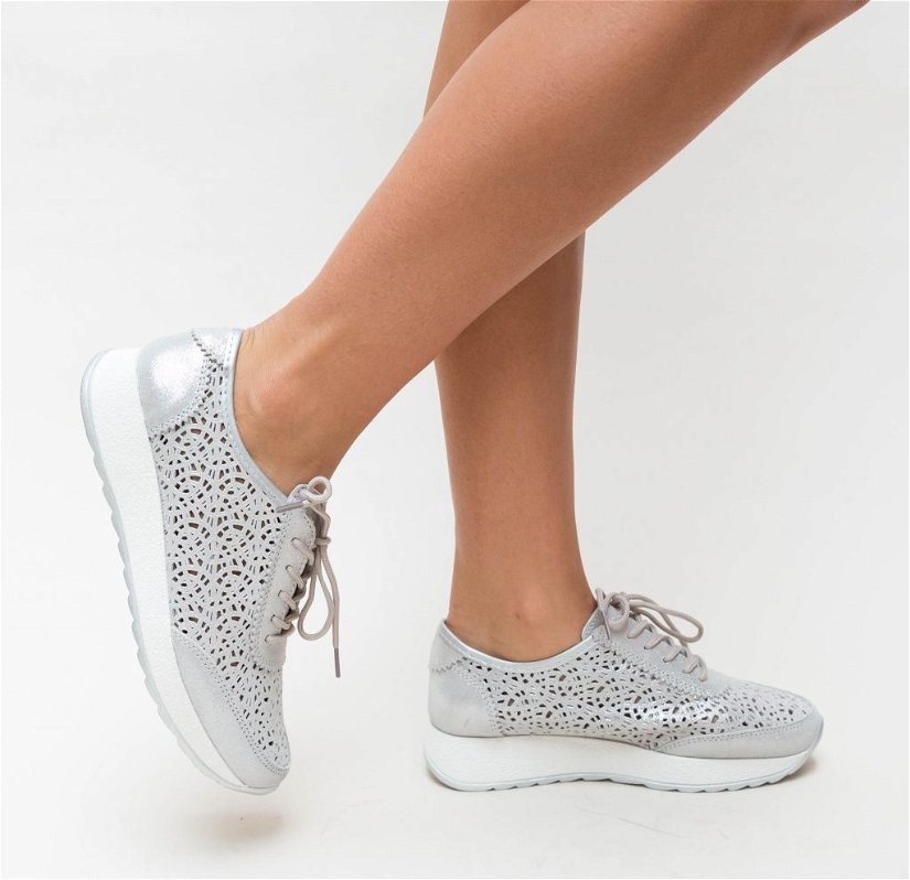 Pantofi Casual Pova Argintii