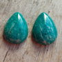 Cabochon amazonit rusesc, 25x18 mm (2 bucati)