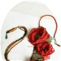 colier cu flori caramizii- teracota