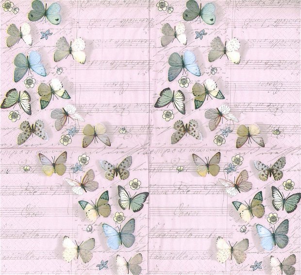 Servetele decorative-33 x 33 cm-fluturi roz
