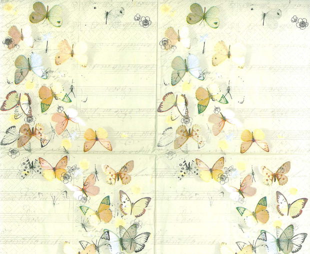 Servetele decorative-33 x 33 cm-fluturi verzi