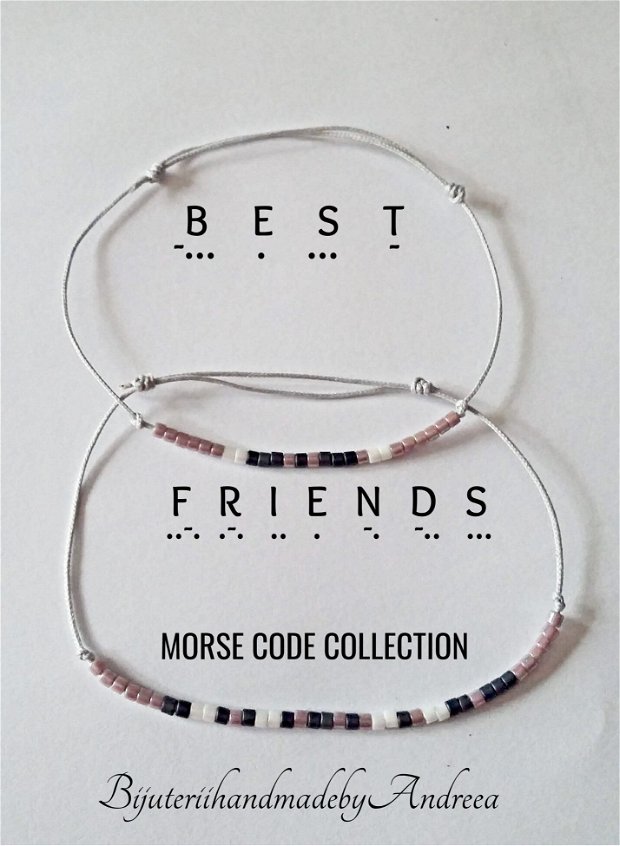 Set bratari reglabile Code Morse Collection BEST FRIENDS