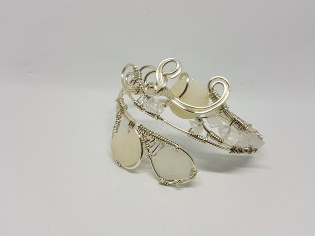 Bratara reglabila , Bratara cu pietre naturale,Bratara handmade.