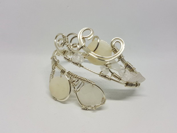 Bratara reglabila , Bratara cu pietre naturale,Bratara handmade.