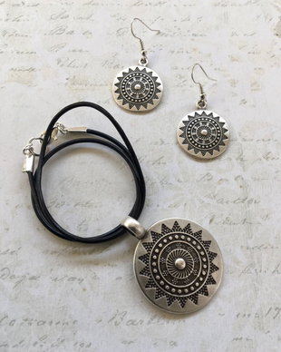 Set boho zamac argintat