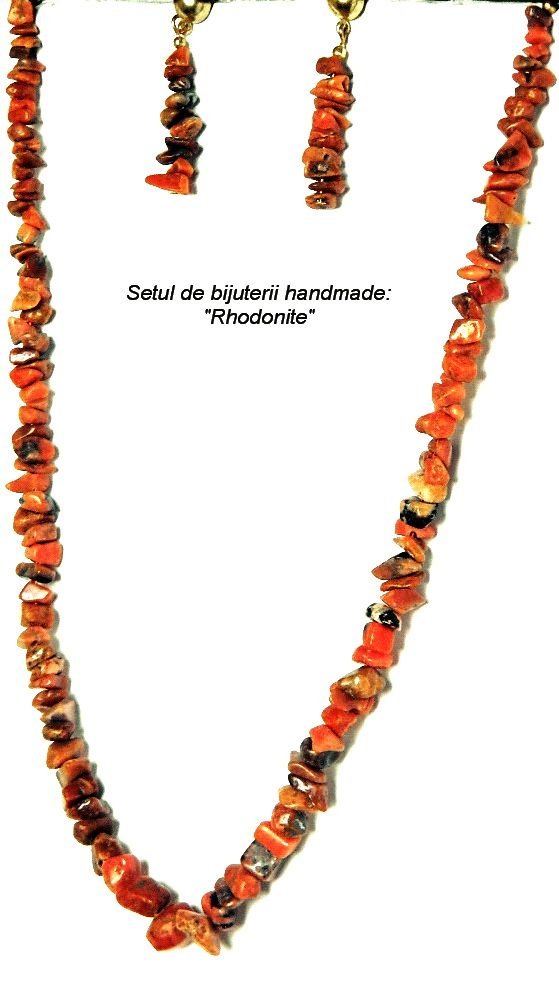 Setul de bijuterii cu Rodonit (025)