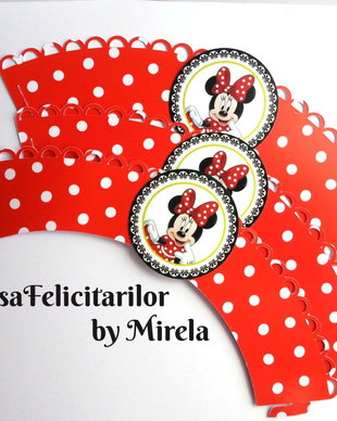Invelitori briose Minnie Mouse/ Invelitori cupcakes/ Invelitori muffins