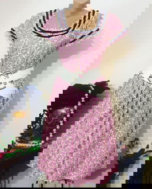 Rochie  bavareza flori violet