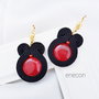 Cercei soutache rosu si negru