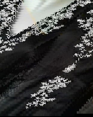 bluza eleganta neagra cu broderie alba, Next , 46