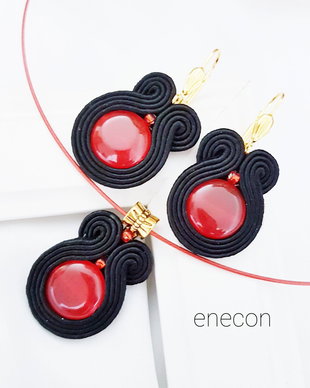Set soutache rosu si negru