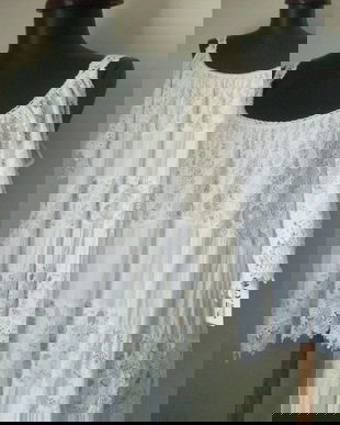 ROCHIE VAPOROASA BUMBAC DANTELA ALBA