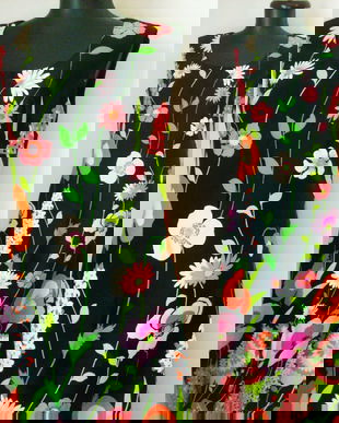 ROCHIE VINTAGE 70s TRIPLUVOAL FLORAL