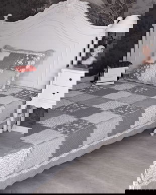 Pled mare din bumbac cu model deosebit