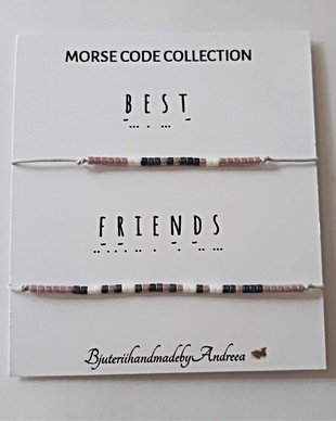 Set bratari reglabile Code Morse Collection BEST FRIENDS