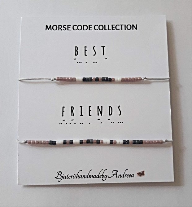 Set bratari reglabile Code Morse Collection BEST FRIENDS