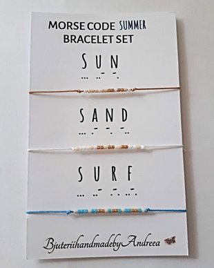 Set bratari reglabile Code Morse Collection Sun/Sand/Surf