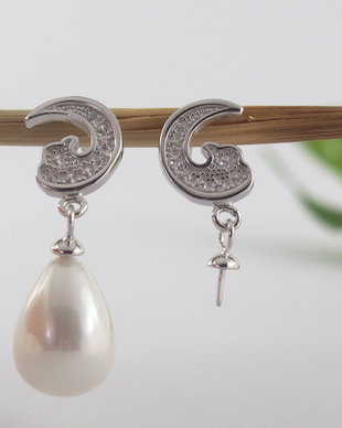 Baza cercei, argint 925 si cubic zirconia (1)