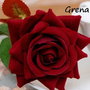 K0925 - (1buc) Trandafir artificial, material textil aspect catifelat, rosu, grena, alb, roz, lungime 40cm, diametru 5cm