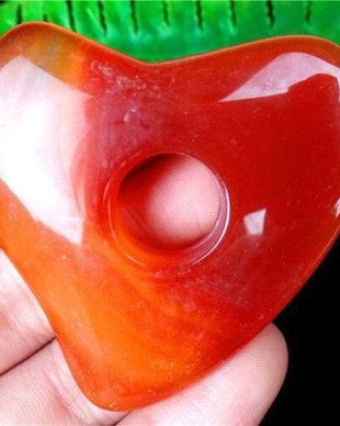 K0813 # Pandantiv donut, agata, inima, 53x54x8mm