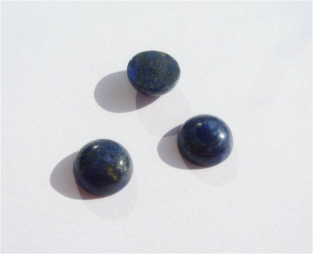(2 bucati) Cabochon lapis lazuli rotund de aprox 12x5 mm