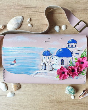 Geanta "Crossbody" handmade unicat - SANTORINI