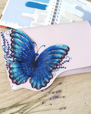 poseta plic handmade unicat din piele - Morpho