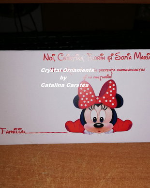 Plic de bani botez Baby Minnie