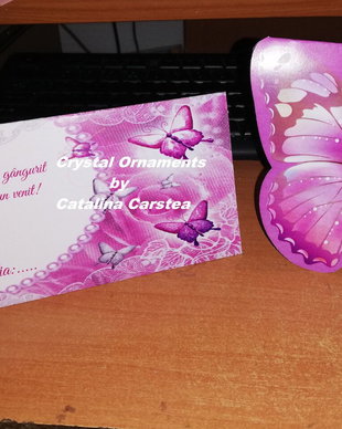 Set botez / Invitatie botez fluture / plic de bani fluture