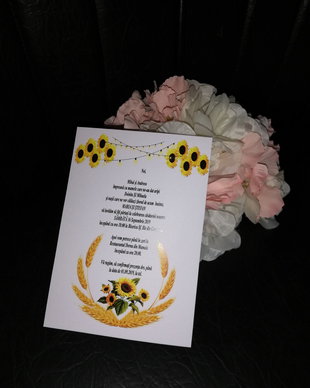 Invitatie nunta tema floarea soarelui