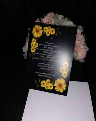 Invitatie nunta tema floarea soarelui