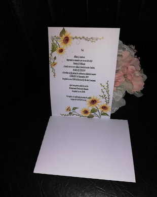 Invitatie nunta tema floarea soarelui