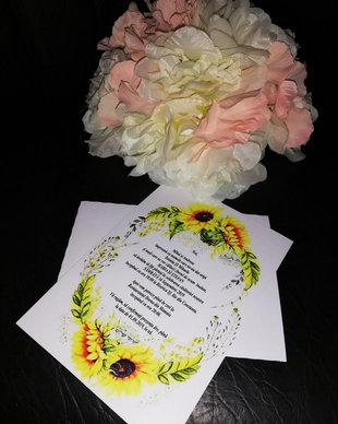 Invitatie nunta tema floarea soarelui